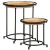 Image de vidaXL Ensemble de table d'appoint 2 pcs bois massif de manguier