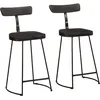 Image de Vidaxl Tabourets De Bar Lot De 2 Noir 49x43x88 Cm Bois Manguier Massif