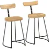 Image de Vidaxl Tabourets De Bar Lot De 2 49x43x88 Cm Bois De Manguier Massif
