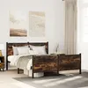 Image de vidaXL Cadre de lit en métal sans matelas chêne fumé 140x200 cm
