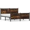 Image de vidaXL Cadre de lit en métal sans matelas chêne fumé 150x200 cm