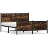 Image de vidaXL Cadre de lit en métal sans matelas chêne fumé 160x200 cm