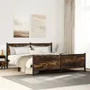 Image de vidaXL Cadre de lit en métal sans matelas chêne fumé 180x200 cm