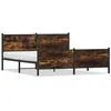 Image de vidaXL Cadre de lit en métal sans matelas chêne fumé 183x213 cm