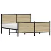 Image de vidaXL Cadre de lit en métal sans matelas chêne sonoma 150x200 cm