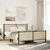 Image de vidaXL Cadre de lit en métal sans matelas chêne sonoma 160x200 cm