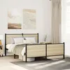 Image de vidaXL Cadre de lit en mÃ©tal sans matelas chÃªne sonoma 160x200 cm