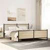 Image de vidaXL Cadre de lit en métal sans matelas chêne sonoma 180x200 cm