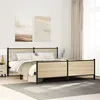 Image de vidaXL Cadre de lit en métal sans matelas chêne sonoma 183x213 cm