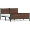Image de vidaXL Cadre de lit en métal sans matelas chêne marron 140x190 cm
