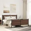 Image de vidaXL Cadre de lit en métal sans matelas chêne marron 150x200 cm