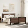 Image de vidaXL Cadre de lit en mÃ©tal sans matelas chÃªne marron 180x200 cm