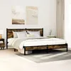 Image de vidaXL Cadre de lit en mÃ©tal sans matelas chÃªne fumÃ© 180x200 cm