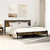 Image de vidaXL Cadre de lit en métal sans matelas chêne fumé 183x213 cm