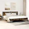 Image de Vidaxl Cadre De Lit En MÃ©tal Sans Matelas ChÃªne FumÃ© 183x213 Cm