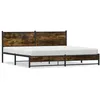 Image de vidaXL Cadre de lit en mÃ©tal sans matelas chÃªne fumÃ© 200x200 cm