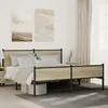 Image de vidaXL Cadre de lit en mÃ©tal sans matelas chÃªne sonoma 160x200 cm