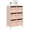 Image de vidaXL Buffet haut rose 68x39x101,5 cm acier