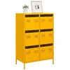Image de vidaXL Buffet haut jaune moutarde 68x39x101,5 cm acier851223