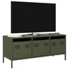 Image de vidaXL Meuble TV vert olive 101,5x39x43,5 cm acier laminé à froid851230