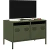 Image de vidaXL Meuble TV vert olive 68x39x43,5 cm acier laminÃ© Ã  froid