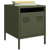 Image de vidaXL Tables de chevet 2 pcs vert olive 35x39x43,5 cm acier851253