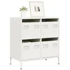 Image de vidaXL Buffet blanc 68x39x73,5 cm acier laminé à froid851261