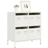 Image de vidaXL Buffet blanc 68x39x73,5 cm acier laminÃ© Ã  froid