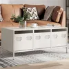 Image de vidaXL Table basse blanc 101,5x50x43,5 cm acier laminé à froid851273