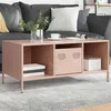 Image de vidaXL Table basse rose 101,5x50x43,5 cm acier laminé à froid851275