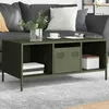 Image de vidaXL Table basse vert olive 101,5x50x43,5 cm acier laminÃ© Ã  froid