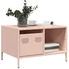 Image de vidaXL Table basse rose 68,5x50x43,5 cm acier laminé à froid851281