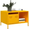 Image de vidaXL Vidaxl Table Basse Jaune Moutarde 68,5x50x43,5 Cm Acier Laminé À Froid