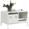 Image de vidaXL Table basse blanc 68,5x50x43,5 cm acier laminé à froid851285