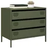 Image de vidaXL Buffet vert olive 68x39x58,5 cm acier laminé à froid851296