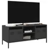 Image de vidaXL Meuble TV noir 101,5x39x43,5 cm acier laminé à froid851298