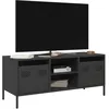 Image de vidaXL Meuble TV noir 101,5x39x43,5 cm acier laminÃ© Ã  froid