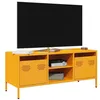 Image de vidaXL Meuble TV jaune moutarde 101,5x39x43,5 cm acier laminé à froid851301