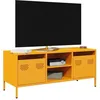 Image de vidaXL Meuble TV jaune moutarde 101,5x39x43,5 cm acier laminÃ© Ã  froid