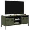 Image de vidaXL Meuble TV vert olive 101,5x39x43,5 cm acier laminé à froid851302