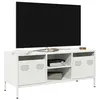 Image de vidaXL Meuble TV blanc 101,5x39x43,5 cm acier laminé à froid851303