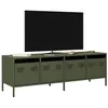Image de vidaXL Meuble TV vert olive 135x39x43,5 cm acier laminé à froid851308