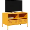 Image de vidaXL Meuble TV jaune moutarde 68x39x43,5 cm acier laminé à froid851319