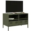 Image de vidaXL Meuble TV vert olive 68x39x43,5 cm acier laminé à froid851320