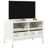 Image de vidaXL Meuble TV blanc 68x39x43,5 cm acier laminé à froid851321