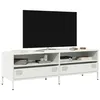 Image de vidaXL Meuble TV blanc 135x39x43,5 cm acier laminé à froid851339
