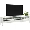 Image de vidaXL Meuble TV blanc 202x39x43,5 cm acier laminé à froid851351