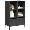 Image de vidaXL Buffet haut noir 68x39x103,5 cm acier