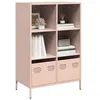 Image de vidaXL Buffet haut rose 68x39x103,5 cm acier851383
