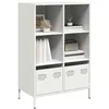 Image de vidaXL Buffet haut blanc 68x39x103,5 cm acier